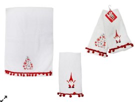 Santa's Secrets Hand Towel Set White/Red(35789)