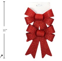 Santa's Secrets 5.5"x8" Red Burlap Bow(36095)
