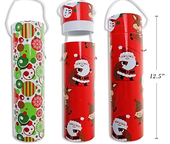 12.5" Xmas Wine Bottle Tube (30123)