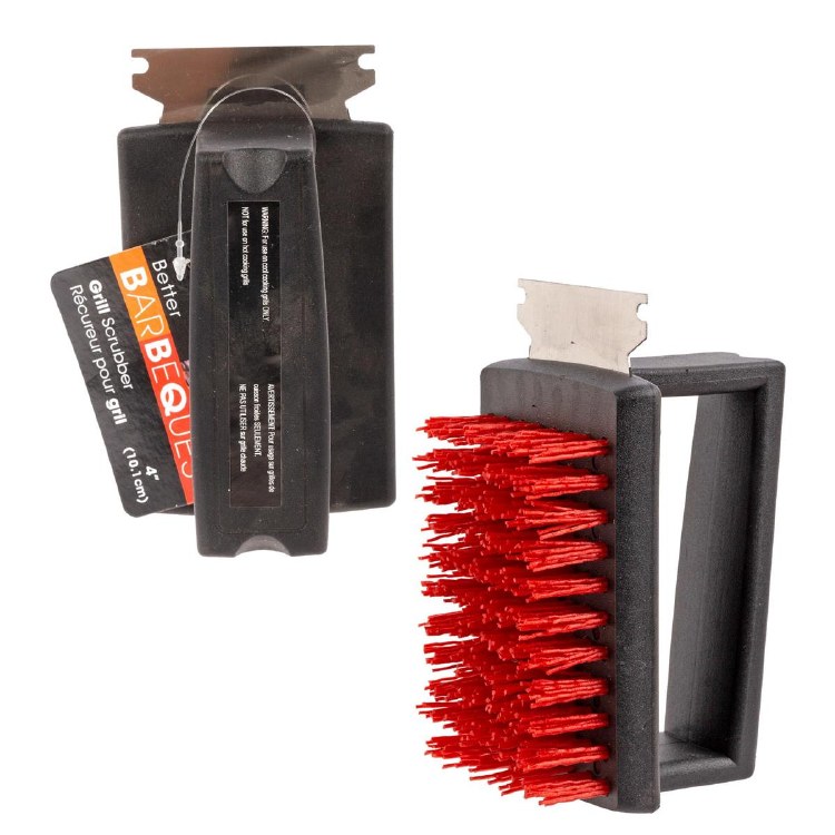 Grill BBQ Brush Nylon w/ Scraper - EACH