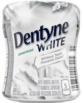 Dentyne White Spearmint Bottle 60pc - 6/pkg (4) (01743)