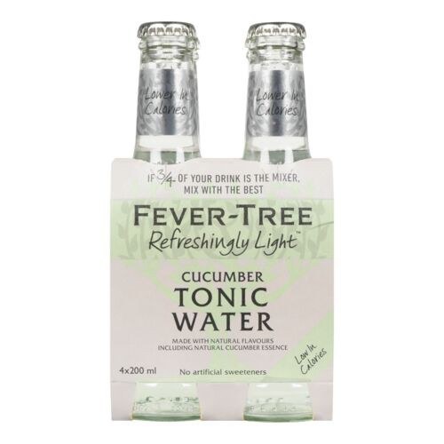 Fever Tree Refreshingly Light Cucumber Tonic Water Glass Bottle- 24 x 200ml