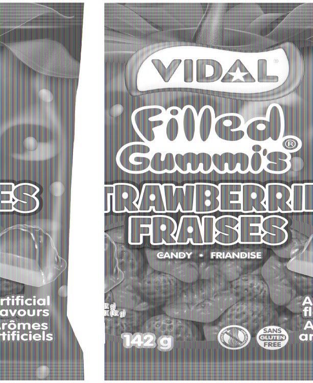 Vidal Candy Filled gummies Strawberry - 142g (12) (40380)