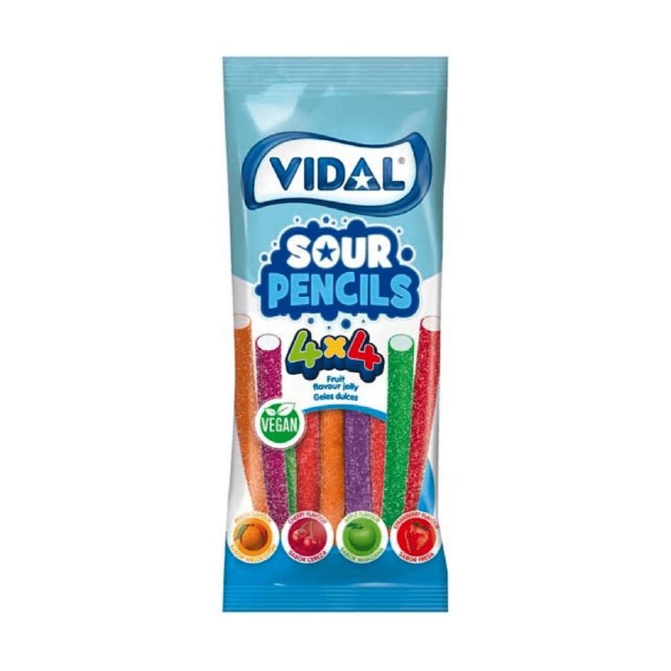 Vidal Candy Sour Pencils - 100g (12) (40378)