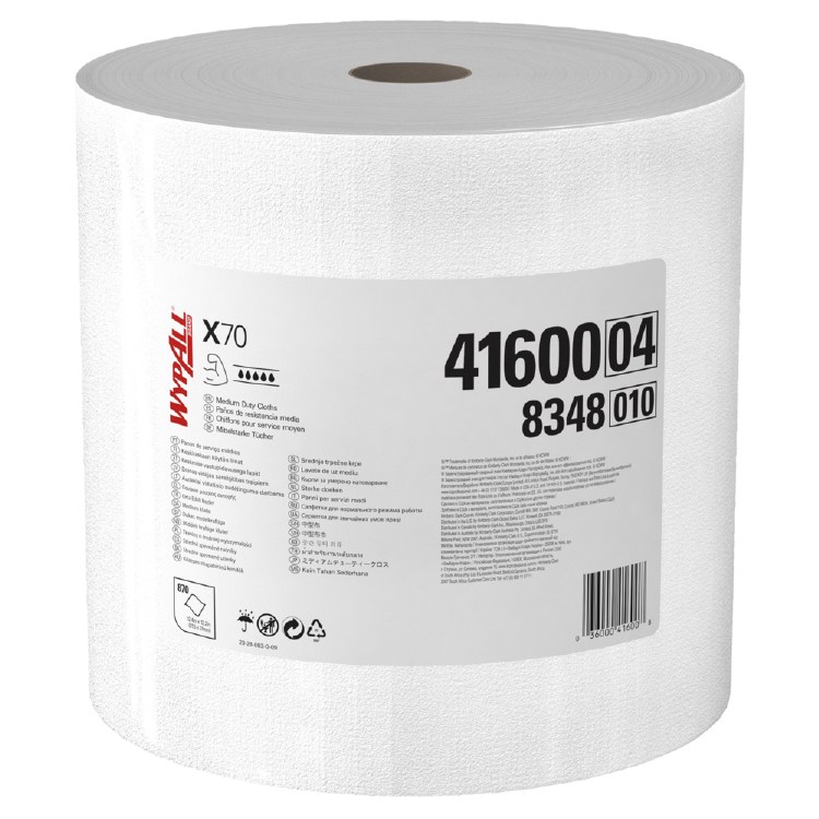 Kimberly Clark - WYPALL Power Clean X70 Medium Duty Cloths - Jumbo Roll - 870/sheets (41600)