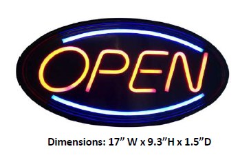 Oval LED "Open" Sign - EACH