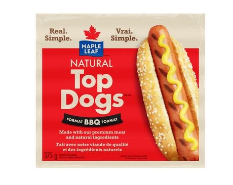 Maple Leaf Top Dogs (Hot Dogs) - 12 x 375g