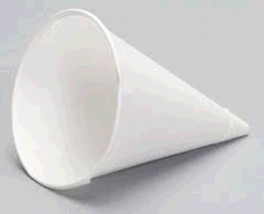 Cup - Cone - 4.5 oz Cone CUP-4.5OZ WHITE PAPER (42F)/ 200 per BOX sleeve (25)(42422)