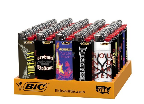 Bic Rock Band Lighter Tray - 50ct Tray (6) (32721) - SOLD BY TRAY