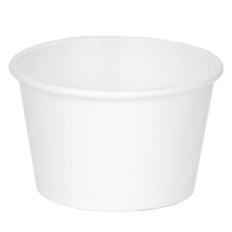 Genpak 4oz White Paper Food Container (4C) - 25/SLV (40) (70844)