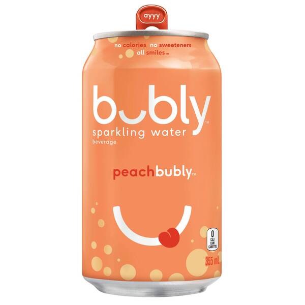 CAN- Bubly Peach-12 x 355ml (PEPSI)(15886)- Sold by Case
