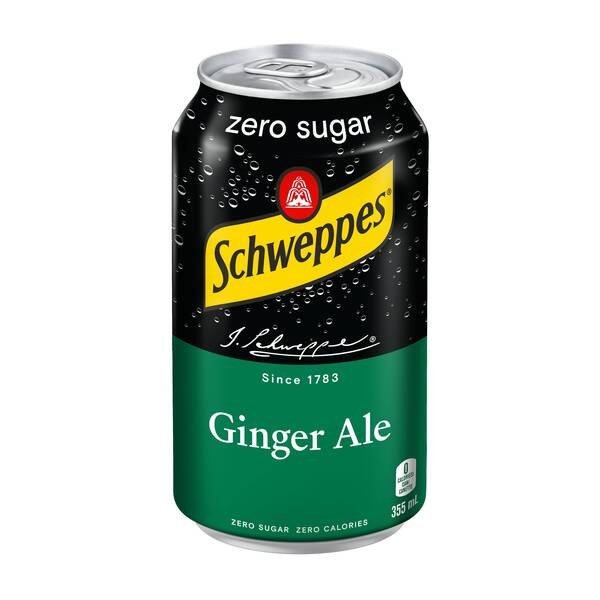 CAN- Schweppes Ginger Ale ZERO SUGAR - 12 x 355ml (PEPSI)- Sold by Case(00183)