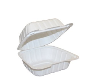 Kays 6 x 6 x 3 Mineral Filled Clamshell **SINGLE COMP** (Recyclable) SQ6 Hamburger - 250/case (91439) (00878) (68048)
