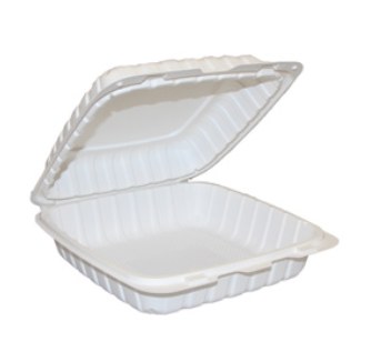 EcoSystems 8 x 8 x 3 Mineral Filled Clamshell **SINGLE COMP** (Recyclable) FST2 - 150/case (00885)