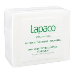 Lapaco White Dinner Napkin - 15.5" x 16" - 500/CASE (514-001) (51401)