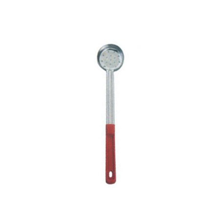 2 OZ. S/S PERFORATED LADLE WITH RED HANDLE(80782)