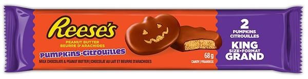 Hersey-Reese PBC Pumpkin shaped(King Size) for Halloween 68g 2pc- box 24 (6) (46929)