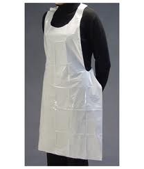 Apron Full Size White Plastic 1.5mil - 36" x 45" - 100/BX - (5)(523)