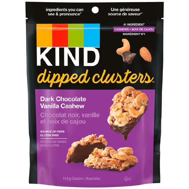Kind Clusters Dipped Dark Choc Vanilla Cashew - 113g (8) (43055)