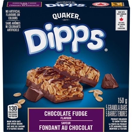 Quaker Dipps Chocolate Fudge Bars - 150g (12) (10973)