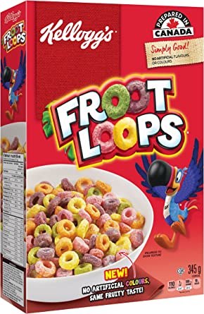 Kellogg Fruit Loops Cereal - 345g (12) (59572)