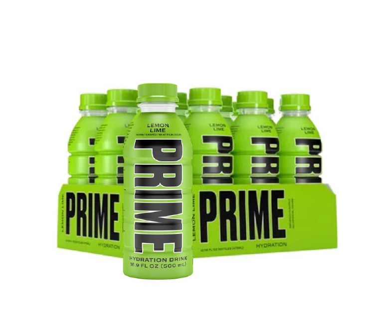 Prime Naturally Flavoured Hydration Drink LEMON LIME - 12 x 500ml (12052)
