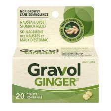Antinauseant Gravol Ginger Tablets - 20ct (72) (32663)