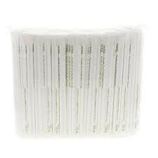 Hy Stix Eco Straws Jumbo Paper Wrapped 7.75" White - 500/Bag (12) (01352)