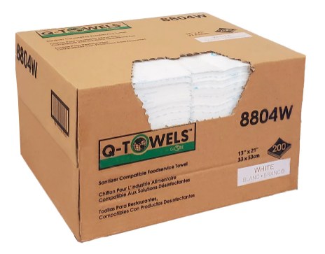 Q-Towels - Foodservice Towel Wipes 13" x 21" WHITE - 200/BOX(8804W)