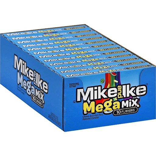 Mike & Ike MEGA MIX Theatre Box 120g - 12/Box (LIGHT BLUE) (1) (92464)