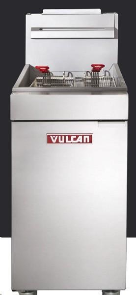 Vulcan LG400 Fryer, gas, 15-1/2" W, free-standing, Twin Basket, 45-50 lb capacity
