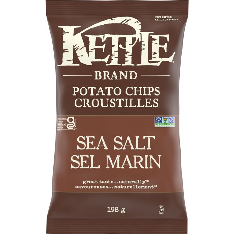 Campbell Snacks Kettle Chips Sea Salt Regular - 198g (12) (90270)