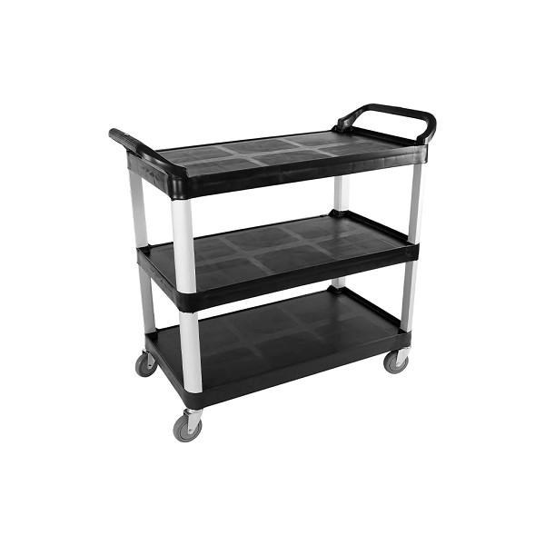 Globe Large Black Utility Cart 400lb Capacity (40" x 19.75" x 37")