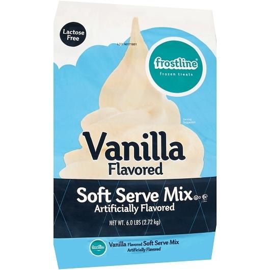 Frostline Soft Serve Ice Cream Mix (Lactose Free) - Vanilla - 6 x 6LB (61750)