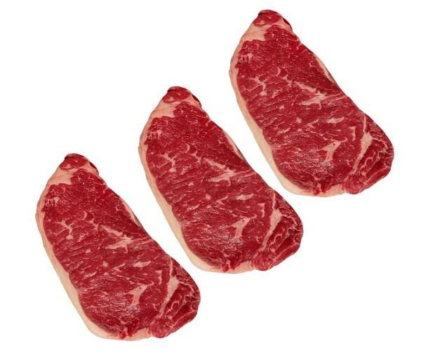 Striploin Steaks AA 8oz - SOLD BY 3 pack