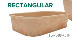 Eco Guardian Compostable 16oz Rectangle Bowl, PLA lined - 300/CS - SOLD BY CASE - (1) (EG-PL-BB-RB16)