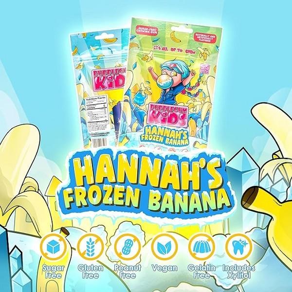 Bubblegum Kids Sugar Free Hannah's Frozen Banana Peg Bag - 55pc (24810)