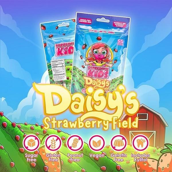 Bubblegum Kids Sugar Free Daisy's Strawberry Field Peg Bag - 55pc (24814)