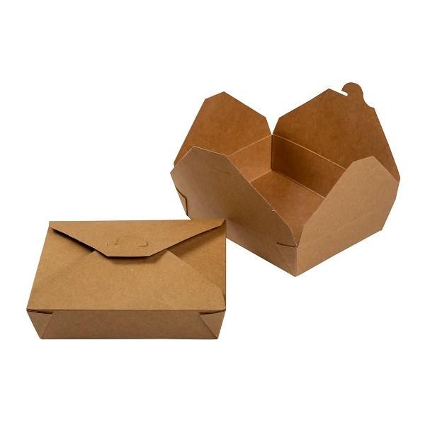 Hy Pax Kraft Fold-Top Take-Out Box, Eco - 6.69" x 5.39" x 1.5" - #12 - 240/CS - SOLD BY CASE - (1) (01126) (HPE-BPRN-12)