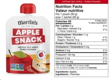 Martin's Snack Nothin' But Apple 4*90g  (10) (02101)