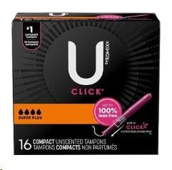 U By Kotex Click Super Plus Compact Unscented Tampons 16ct(8) (51582)