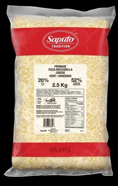 Saputo 20% Mozza Shred Cheese - 2.5KG (4) (10042)