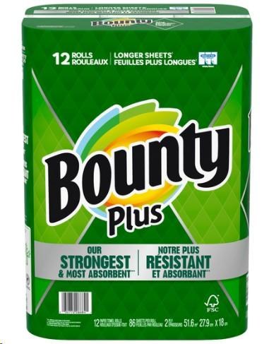 Bounty Plus, New and Improved, Paper Towels, 91/sheets - 12/PKG (08684) (20155)