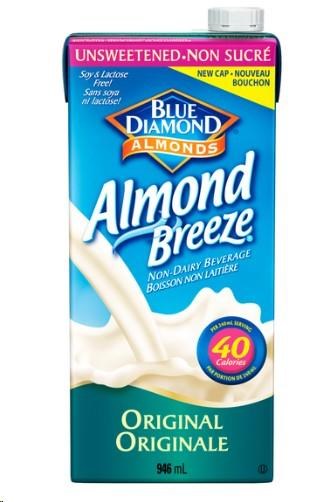 Almond Breeze Unsweetened Original Almond Milk, 946 mL, 6-pack (05815)