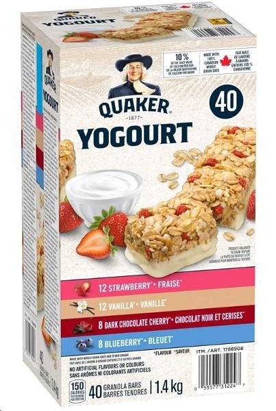 Quaker Yogourt Granola Bars, 40 Ã— 35g (31224)