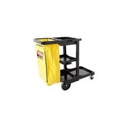 Rubbermaid Janitor Cart, Black, w/ Bag (19229)