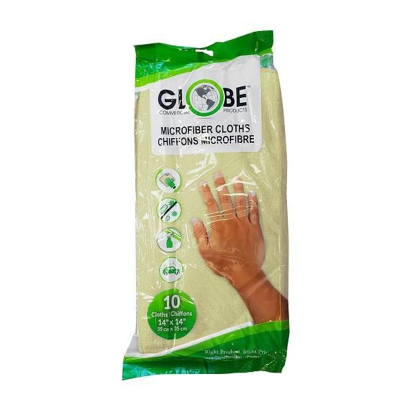 Globe Yellow Microfibre Cloth 14" x 14" - 10/PKG (20) (02299)