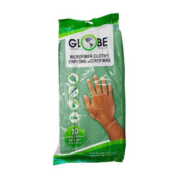 Globe Green Microfibre Cloth 14" x 14" - 10/PKG (20) (02297)