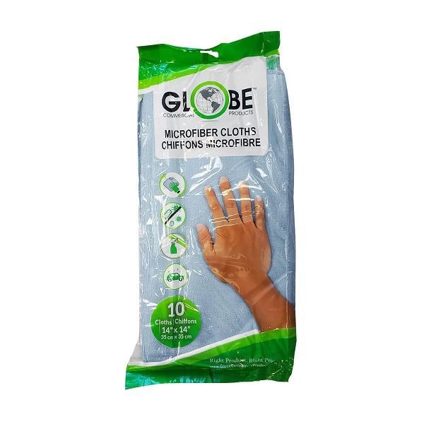 Globe Blue Microfibre Cloth 14" x 14" - 10/PKG (20) (02296)