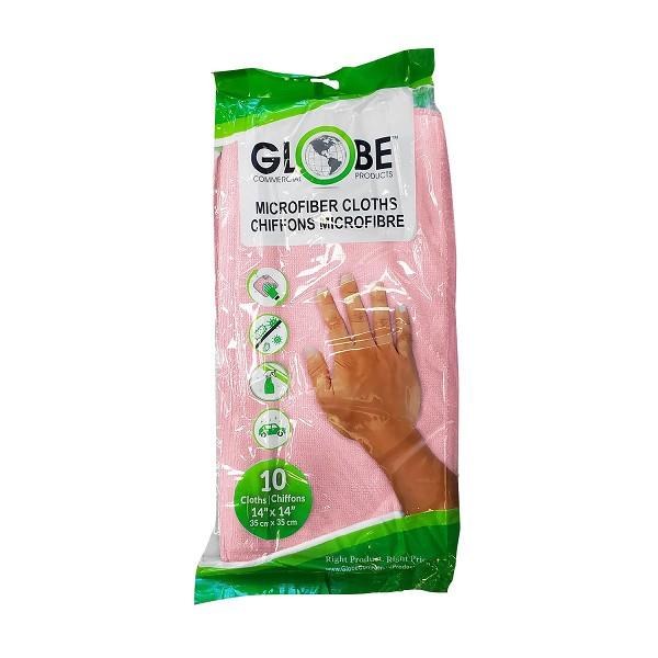 Globe Red Microfibre Cloth 14" x 14" - 10/PKG (20) (02547)